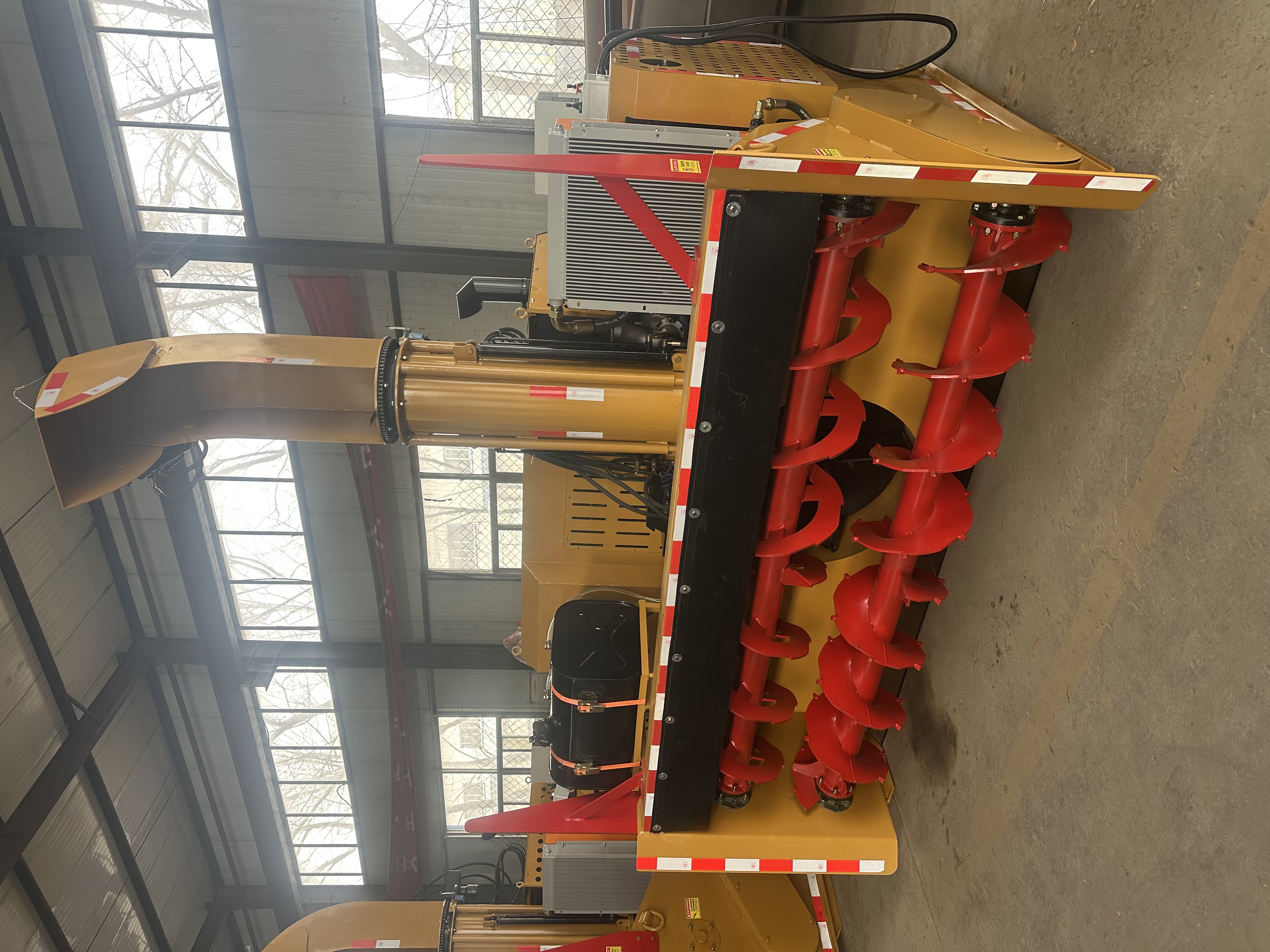 New Large Snow Blower Machine with Double Auger Turbine Design Ready for Winter Snow Removal Project