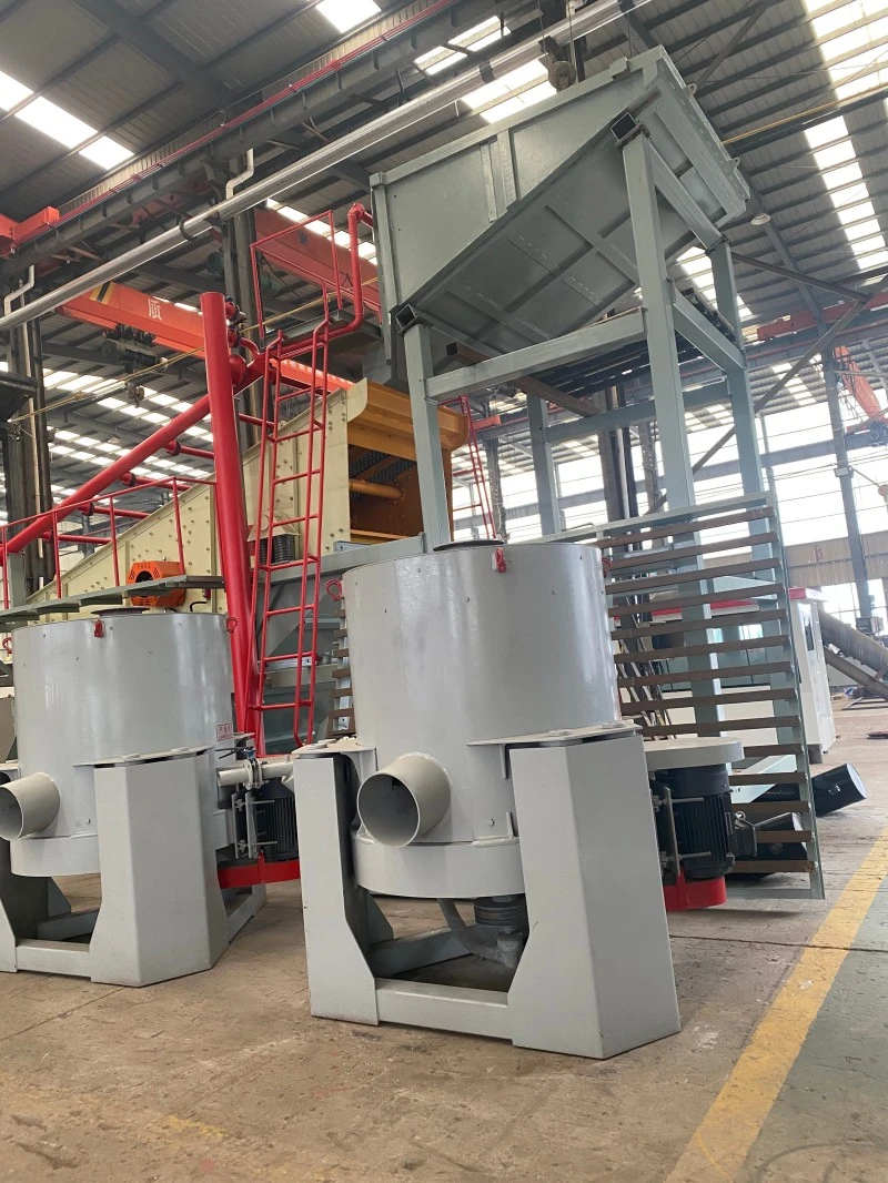 Gold centrifugal concentrator in processing line