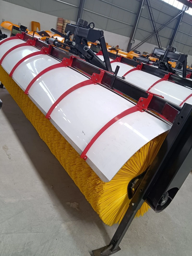 Large Vehicle Mounted Rotary Snow Brush on road